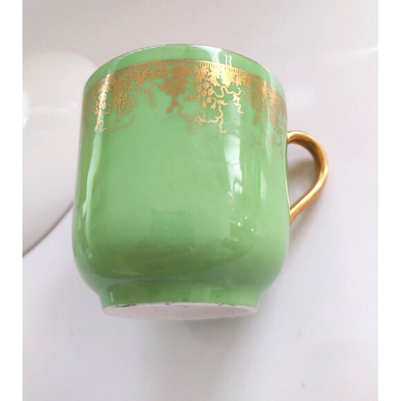 Vintage Coalport Bone China Demitasse Cups & Saucers Sets One Green/One Yellow - Picture 12 of 16